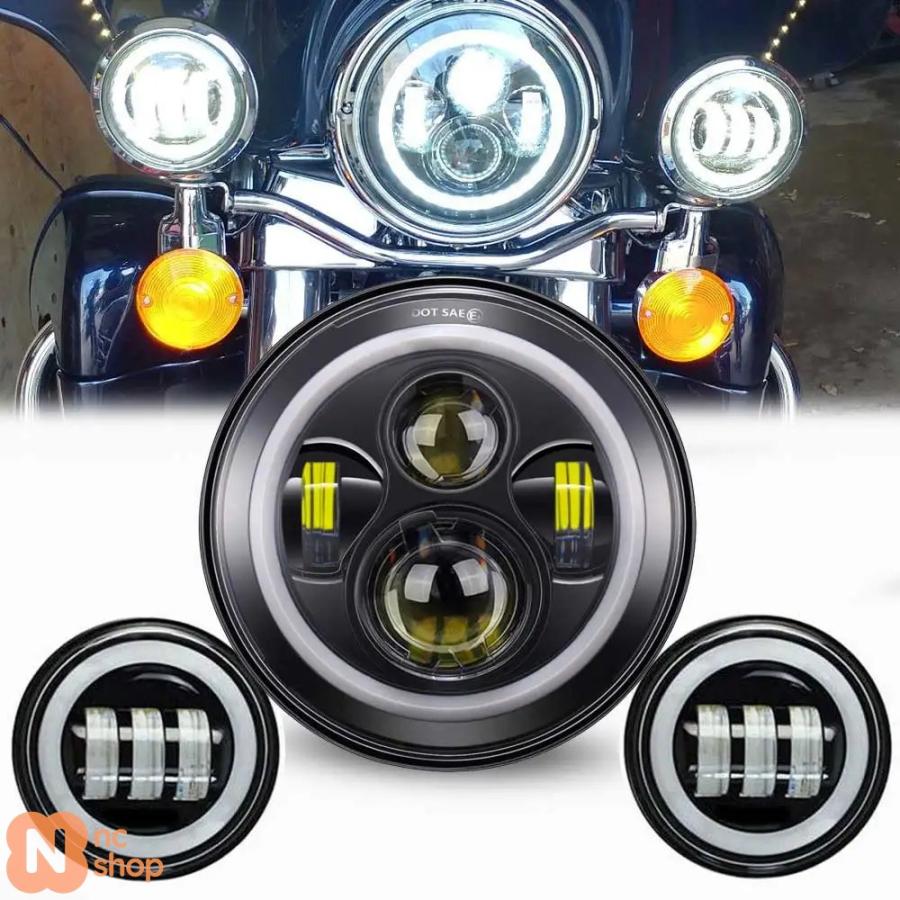 並行輸入品】7インチLEDヘッドライト+4.5インチフォグランプ 7インチ