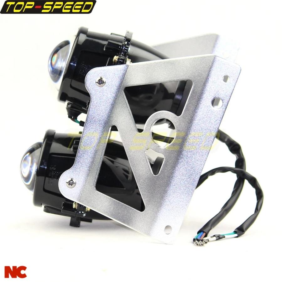 並行輸入品 バイク E4 ヘッドライト ツイン スタック プロジェクター ライト フロント ランニング ランプ W/ ブラケット MADASS_8