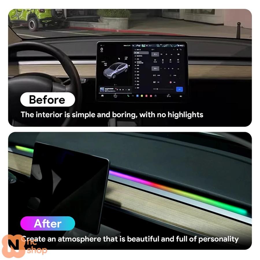 テスラモデル3 Y S X用 車用LEDアンビエントストリップライト 車 テスラモデル3 Y S X用 車用LEDアンビエントストリップライト 車