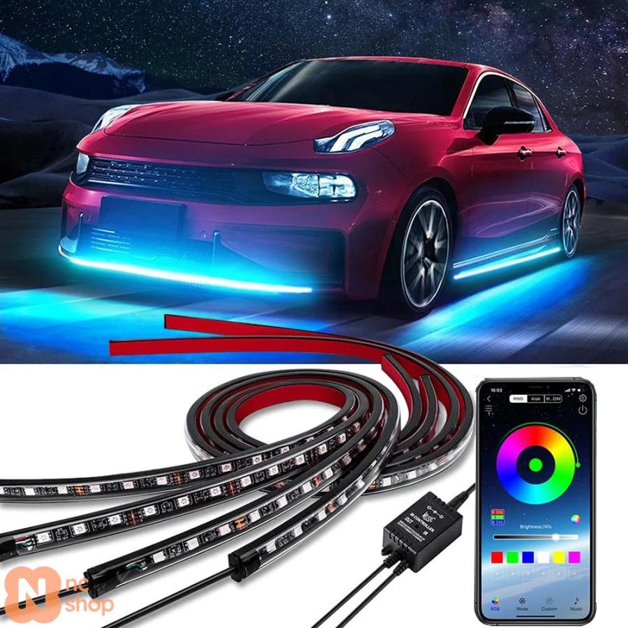 並行輸入品】 ネオンLED RGB 車 アンダーグロー ボトムライト リモート