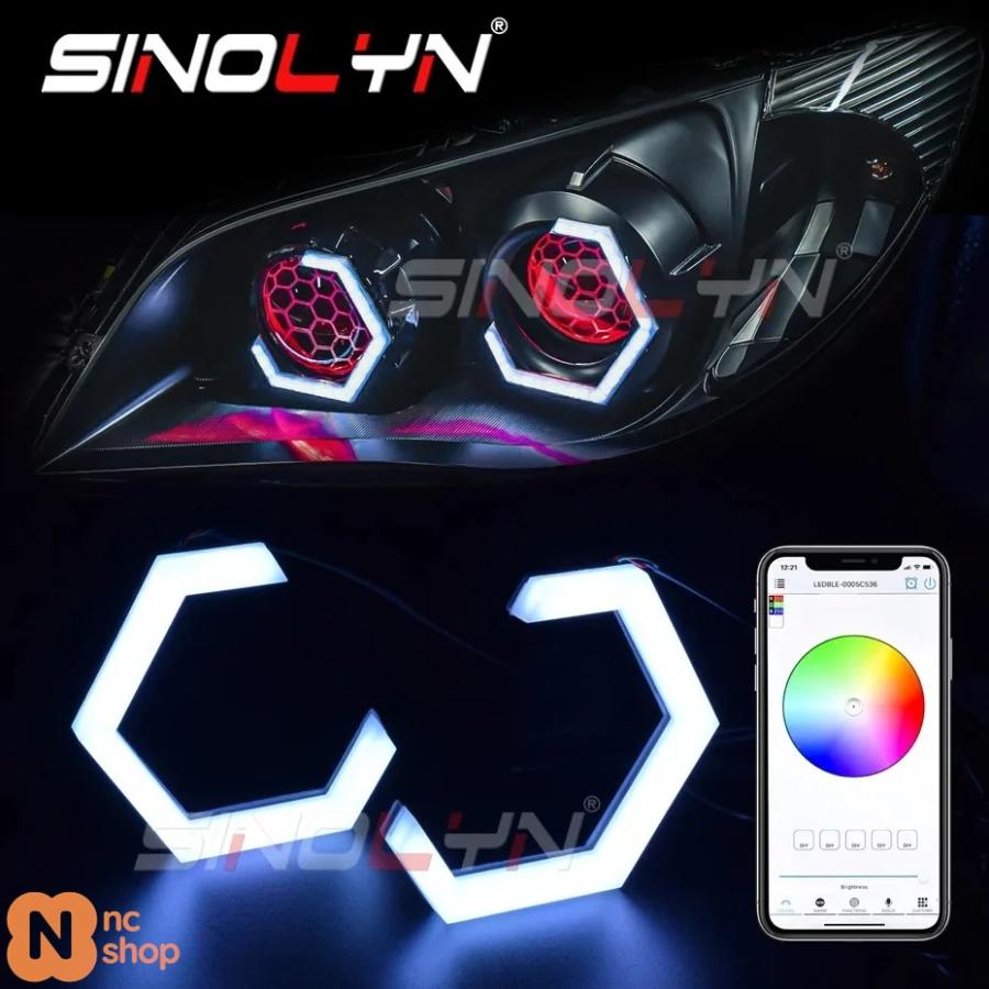 並行輸入品】 SINOLYN HEX RGB エンジェルアイズ APP LED ハローライト