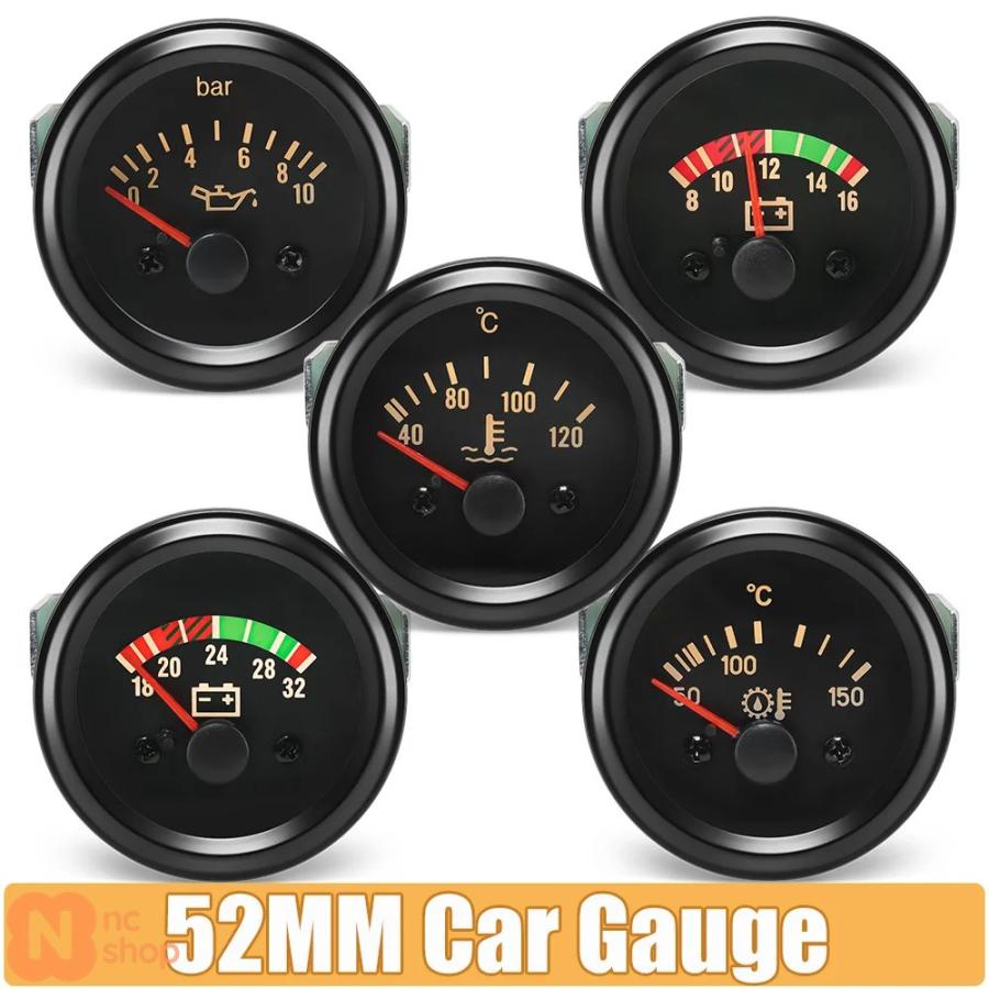 並行輸入品】24V 52MM 車用ゲージ 水温計 油圧 BARメーター 電圧計