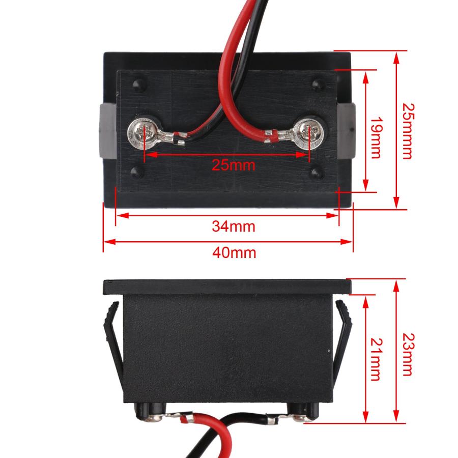 DROK 0.56 "防水DC 15-120Vデジタル電圧計電圧測定ゲージ青/緑LEDパネル24V電圧計（緑色）｜nc-shop｜07