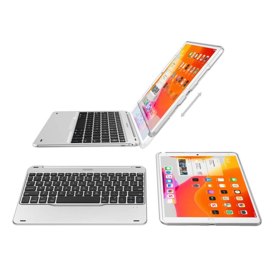 iPad 10.2インチ(第9世代、2021)用キーボード, Arteck超薄型Bluetoothキーボード フォリオケースカバー スタンド付き Ap｜nc-shop｜04