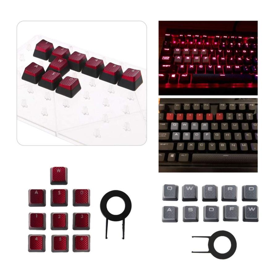 SHEAWA Corsair K65 K70 K95対応 キーキャップ メカニカルキーボード交換用 アクセサリー (レッド)｜nc-shop｜05