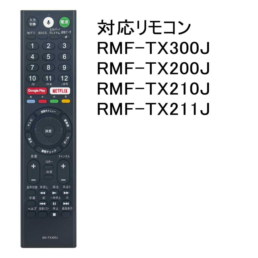 PerFascin 代用リモコン replace for ソニー テレビ リモコン ブラビア リモコン 音声コントロール機能付き RMF-TX300J｜nc-shop｜04