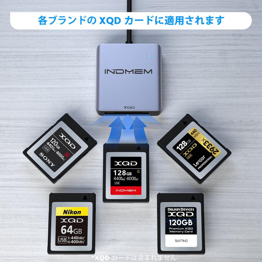 INDMEM XQD カードリーダー USB 3.0 XQDアダプター 5Gbps高速転送 ソニー (SONY)G/Mシリーズ、Nikon、Lexar｜nc-shop｜04