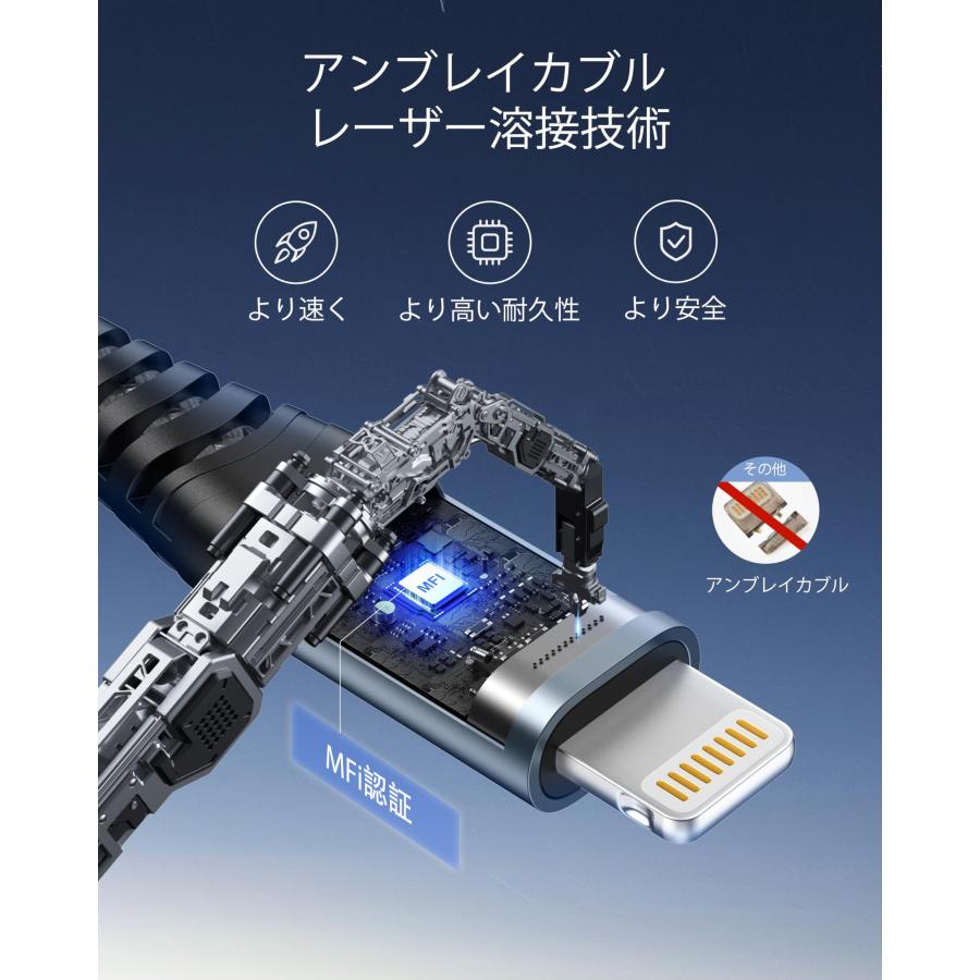 USB C ライトニングケーブル 2M タイプC iPhone 充電ケーブル MFI 認証 2本セット USB-C Lightningケーブル PD対｜nc-shop｜02