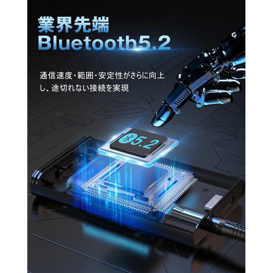 Eletoker Bluetooth 5.2 トランスミッター レシーバ ー aptX-Adaptive aptx-LL aptX HD 対応 小型｜nc-shop｜02