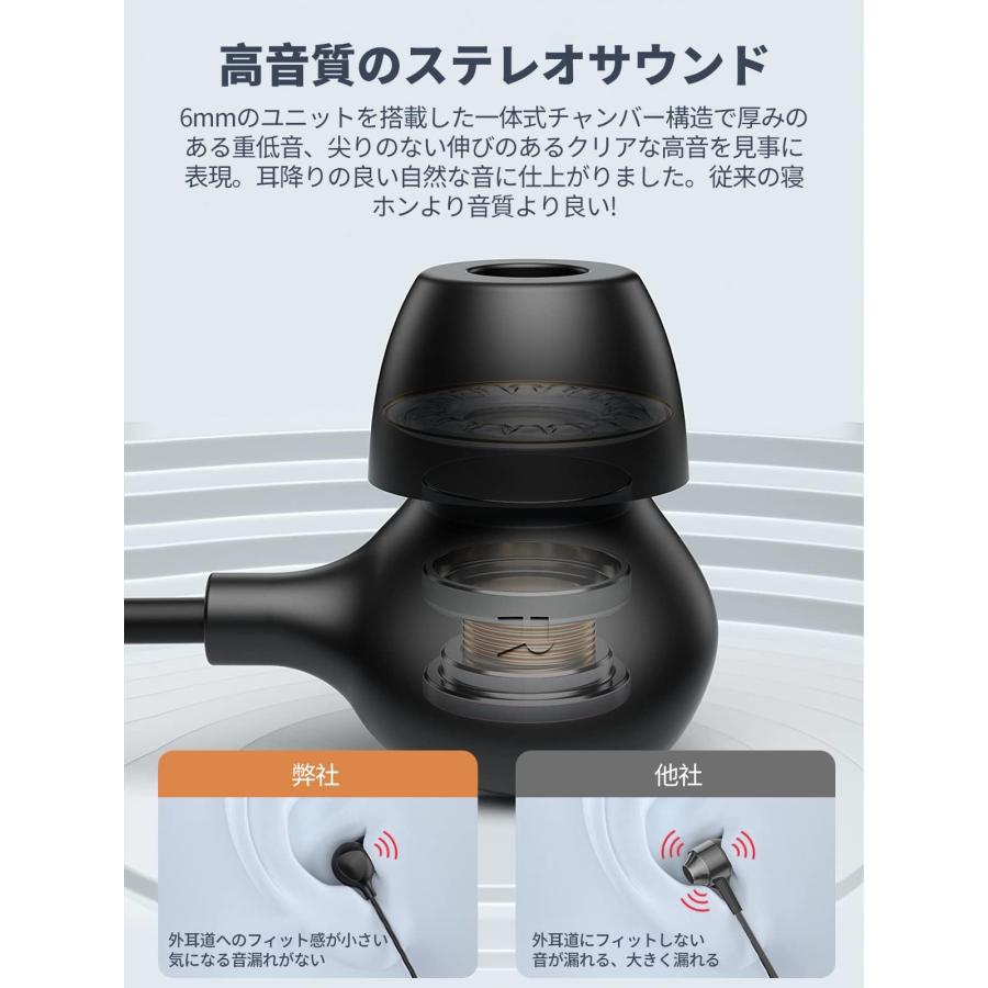 【アップグレード版】 寝ホン 睡眠用イヤホン タイプc イヤホン USB Type-C 寝ながらイヤホン ユニークなソフトシリコンで作り出したので超快｜nc-shop｜05