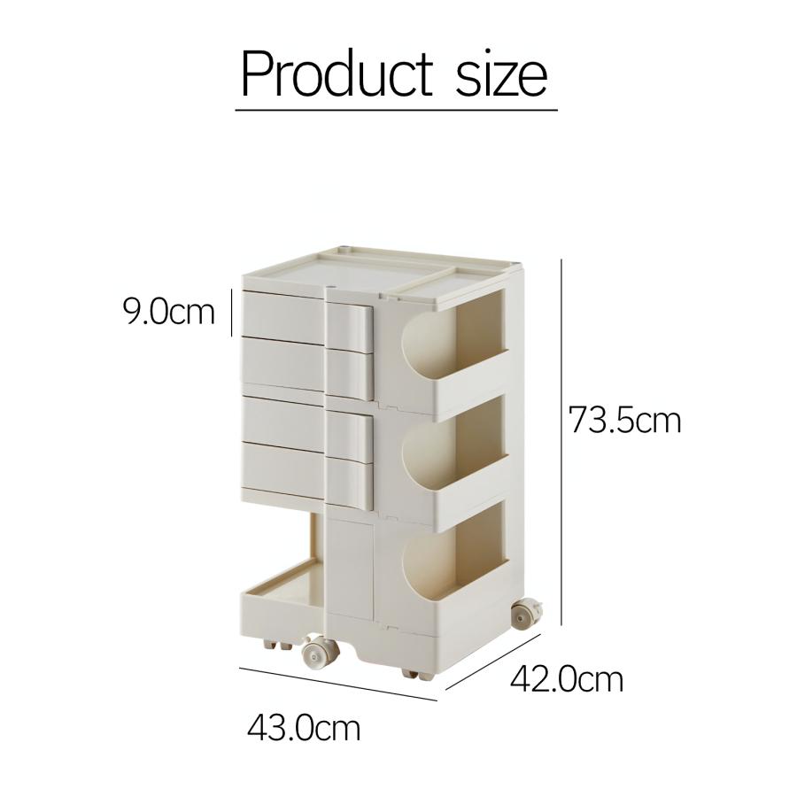 ボビーワゴン 収納ラック 3段4トレイ キャスター 引き出し 棚 コスメ