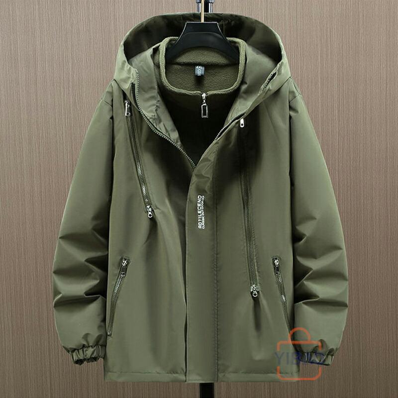 マウンテンパーカー メンズ ブルゾン 撥水加工 薄手 中綿 3in1