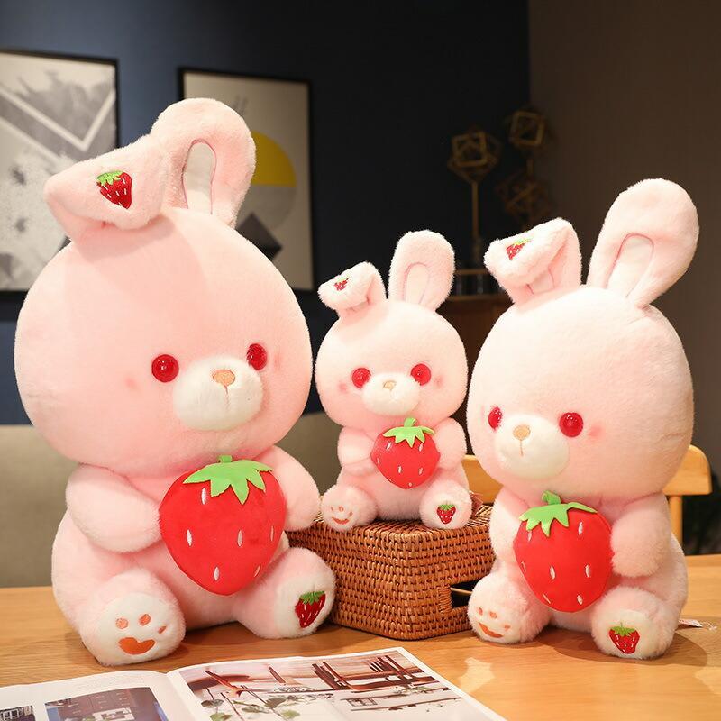 うさぎ ぬいぐるみ いちご 苺 ウサギ ふわふわ 小さいサイズ 大きい