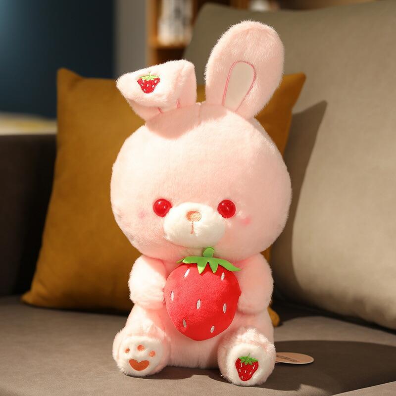 うさぎ ぬいぐるみ いちご 苺 ウサギ ふわふわ 小さいサイズ 大きい