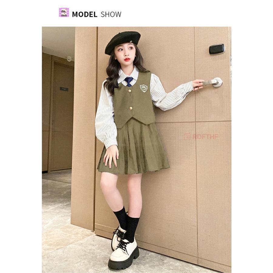 入学式 スーツ 卒業式 キッズ 4点セット JK制服 ベスト ネクタイ