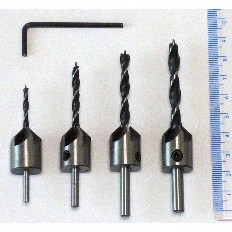 木工用ドリル 面取り 皿錐 皿取錐 3,4,5,6mm 木工ドリル 4本 ビット