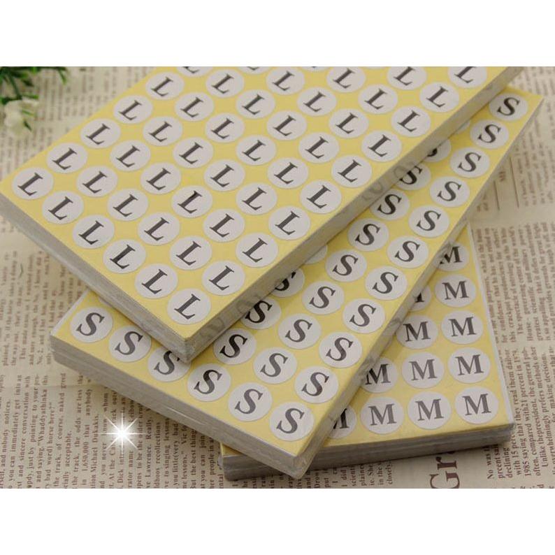 業務用 サイズ シール ラベル 直径14mm XS S M L XL XXL 大きさ表示