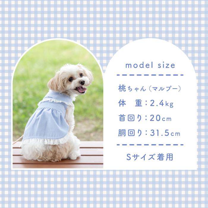 犬服 ワンピース ギンガムチェック チェック柄 マジックテープ ペット