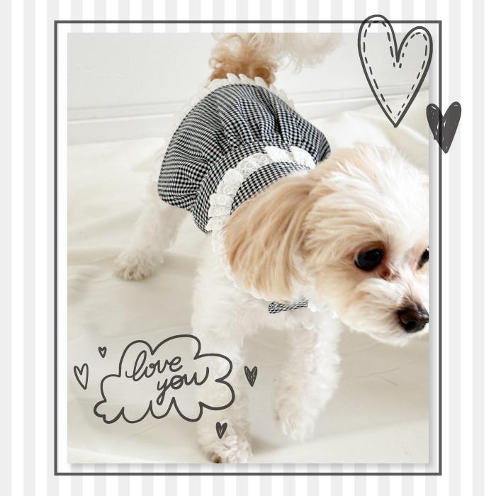 犬服 ワンピース ギンガムチェック チェック柄 マジックテープ ペット服 ドッグウェア おしゃれ かわいい 上品 着せやすい 女の子 お散歩ウェア |  | 11
