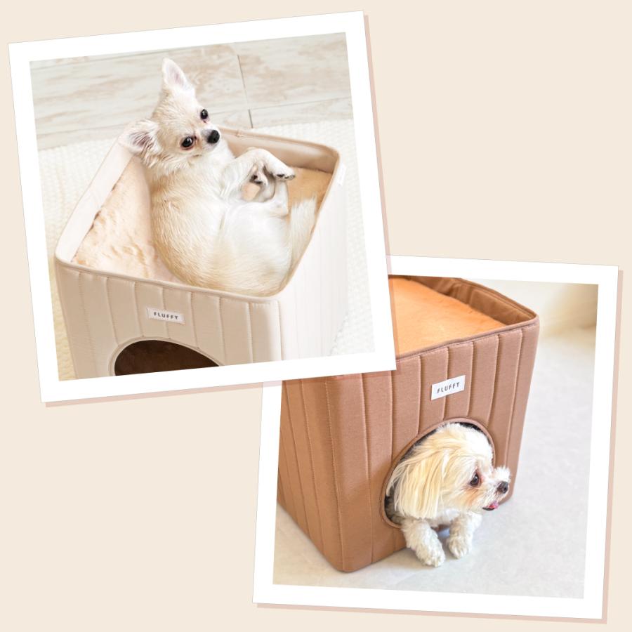 犬 猫 ハウス ベッド マット ペットベッド ペットハウス 折りたたみ 冬用 犬ハウス 猫ハウス 室内 冬 ふわふわ おしゃれ かわいい スクエア型 小型犬 FLUFFY |  | 17
