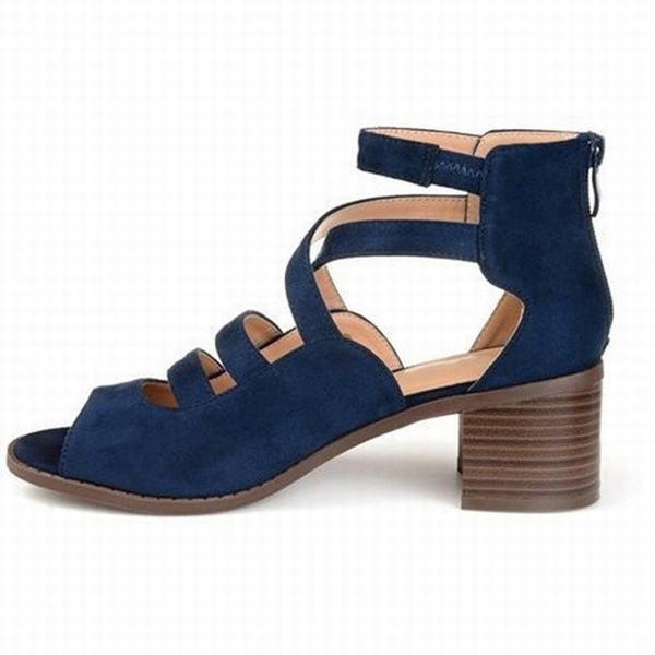 クロスストラップサンダル ブロックヒール 太めヒール レディース リベット飾り オープントゥ 新作 春夏 ミドルヒール ローマ風サンダル 超特価sale開催