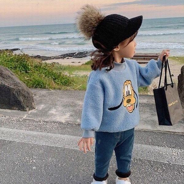 ベビー服 キッズ 冬スウェット トレーナー ボアフリース シープボア 子供服 女の子 男の子 かわいい あったか 長袖 ５５ 以上節約