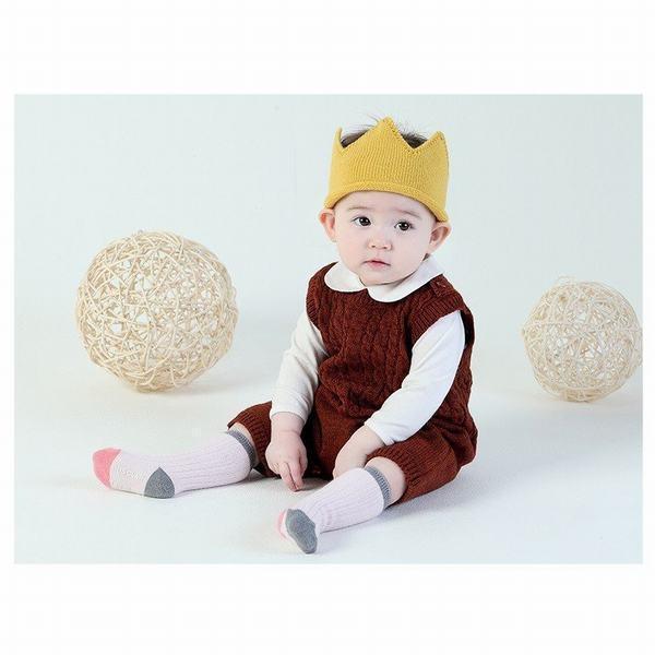 赤ちゃん 誕生日 ニットクラウン ヘアバンド ベビー クラウン プレゼント 王冠 キッズ ハーフ 1歳 2歳 柔らかニット 韓国子供服 品質一番の