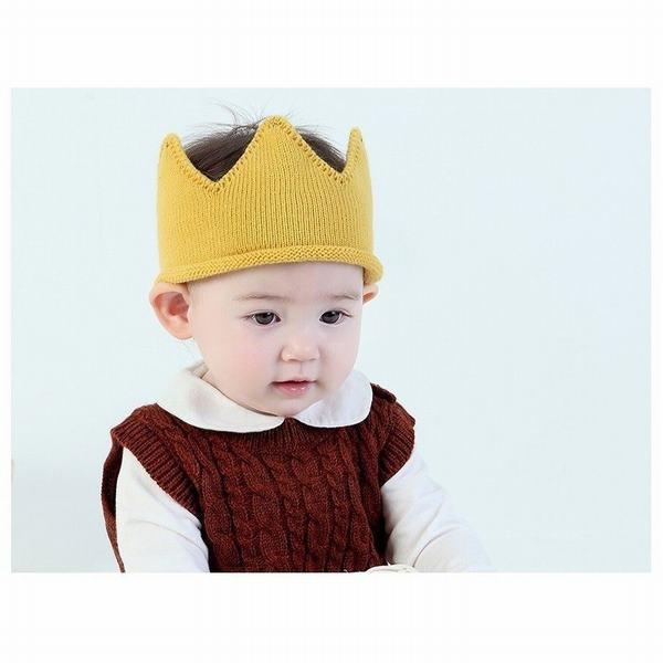 赤ちゃん 誕生日 ニットクラウン ヘアバンド ベビー クラウン プレゼント 王冠 キッズ ハーフ 1歳 2歳 柔らかニット 韓国子供服 品質一番の