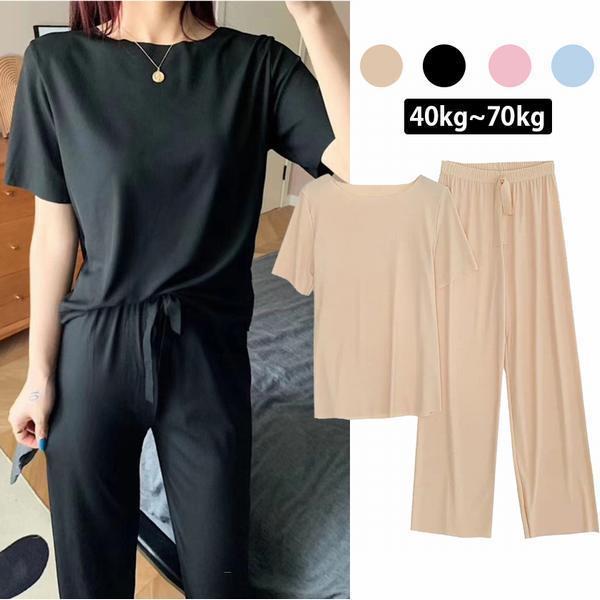 ブランドのギフト 介護用衣料 寝巻き 女性 2点セット ルームウェア 長ズボン レディース パジャマ 女性 2点セット ルームウェア 長ズボン レディース 部屋着 肌にやさしい セットアップ 可愛い 夏 寝巻き 半袖 寝間着 おしゃれ Www Threeriversofs Com