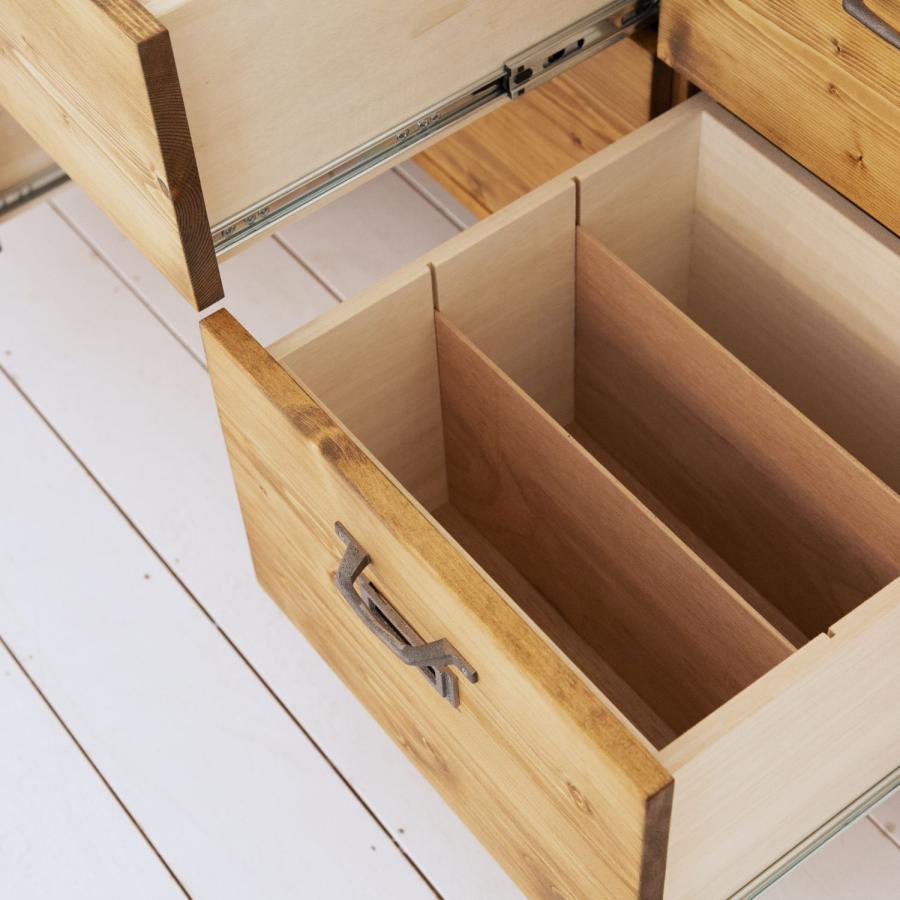 ファイルキャビネット 書類棚 カップボード 無垢 北欧 シンプル モダン ナチュラル おしゃれ 天然木 手作り 引き出し 収納 A4 食器棚 キッチンの画像