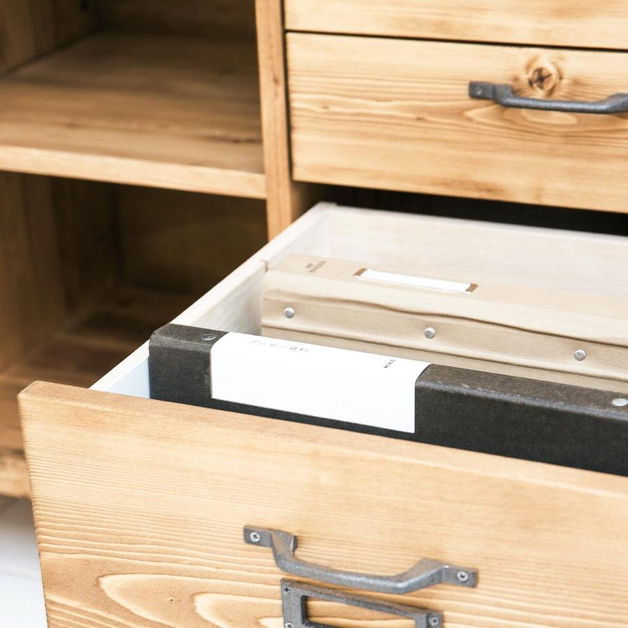 ファイルキャビネット 書類棚 カップボード 無垢 北欧 シンプル モダン ナチュラル おしゃれ 天然木 手作り 引き出し 収納 A4 食器棚 キッチンの画像