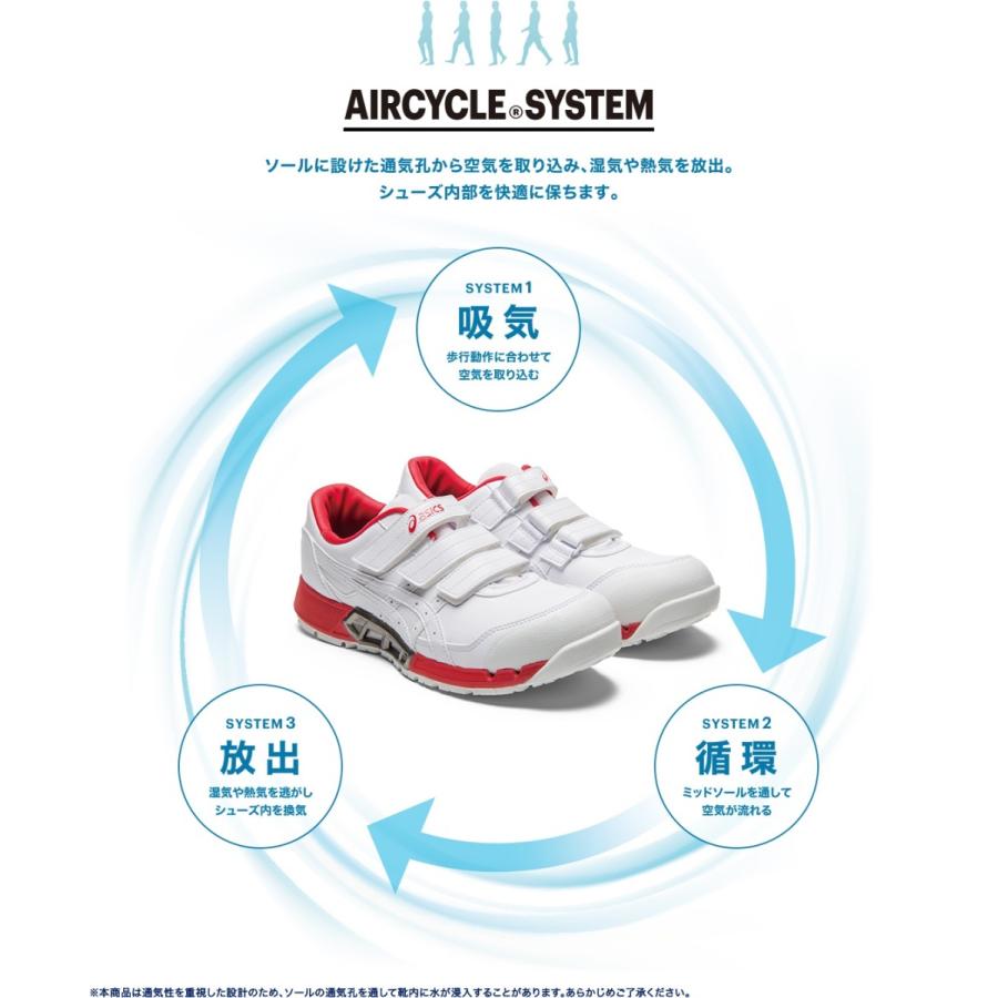 アシックス 安全靴 ウィンジョブ asics CP305 AC ローカット マジックテープ ベルト 通気性 循環機能 AIRCYCLE エアサイクル 在庫限り｜neas2-han｜06