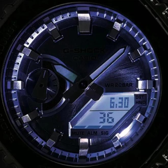 2年保証 GM-2110D-7A CASIO G-SHOCK カシオ Gショック ジーショック メタル アナデジ ステンレススチール ネオブライト LED シルバー ギフト カシオークの画像