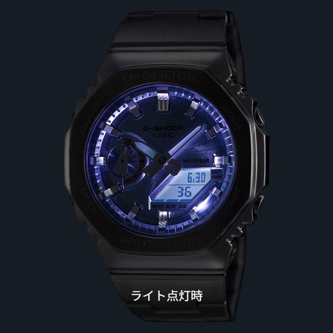2年保証 GM-2110D-7A CASIO G-SHOCK カシオ Gショック ジーショック メタル アナデジ ステンレススチール ネオブライト LED シルバー ギフト カシオークの画像