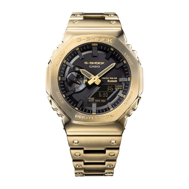 セール! 2年保証 GM-B2100GD-9A CASIO G-SHOCK フルメタル FULL METAL ゴールドIP Bluetooth ソーラー充電 スマホリンク タフソーラー ジーショック 日本製の画像