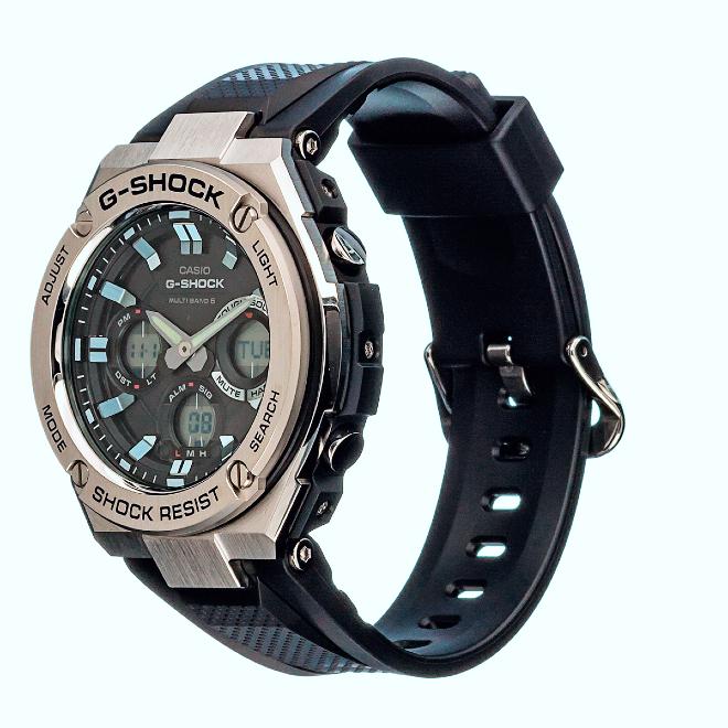 2年保証 GST-W110-1A CASIO G-SHOCK  カシオ Gショック G-STEEL Gスチール ソーラー充電 電波時計 ビジネス プレゼント シルバー ブラック メタル　｜neatsound｜02