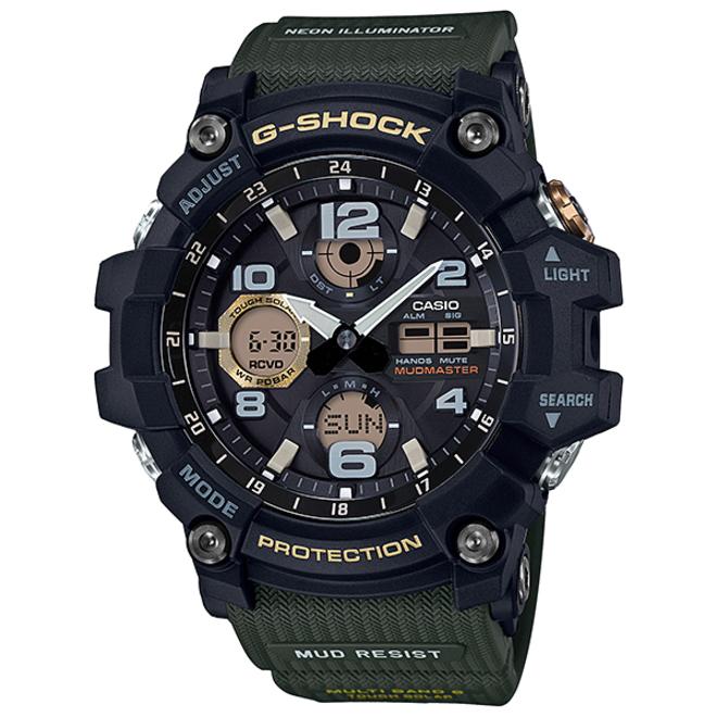 今だけ特価! 2年保証 GWG-100-1A3 CASIO G-SHOCK MUDMASTER カシオ Gショック マッドマスター マスターオブG ソーラー充電 電波時計 ブラック カーキ グリーン｜neatsound