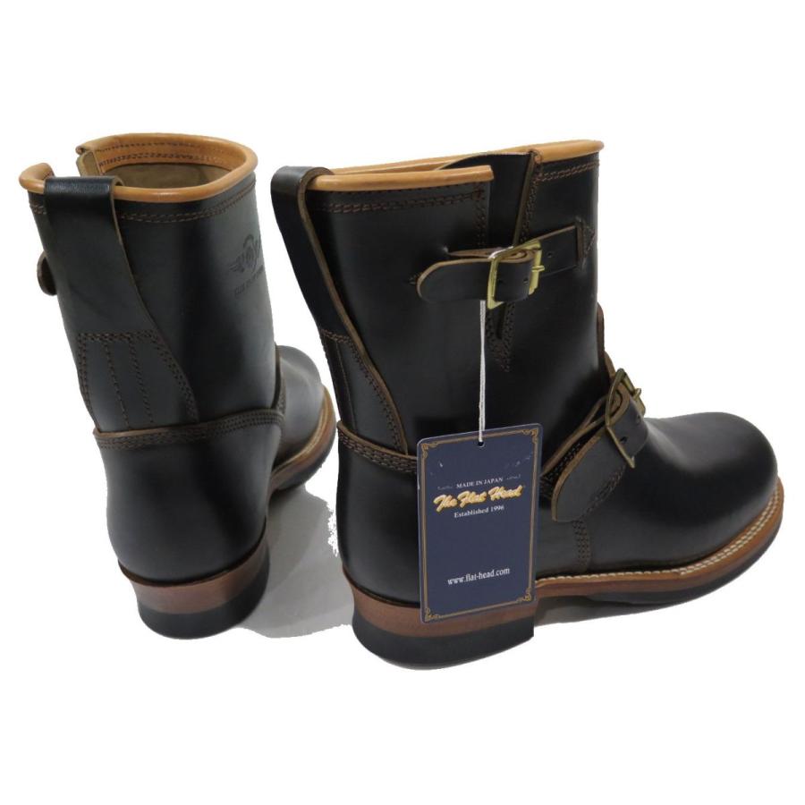 【フラットヘッド】 ホースハイド エンジニアブーツ/茶芯ブラック THE FLAT HEAD FNFB001 日本製 【送料無料