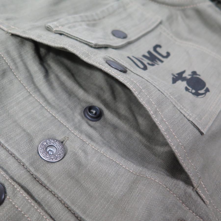 【ウエストライド】 USMC 1940'sミリタリ−ジャケット バックプリント WEST RIDE 日本製【送料無料】｜neatstyle｜06