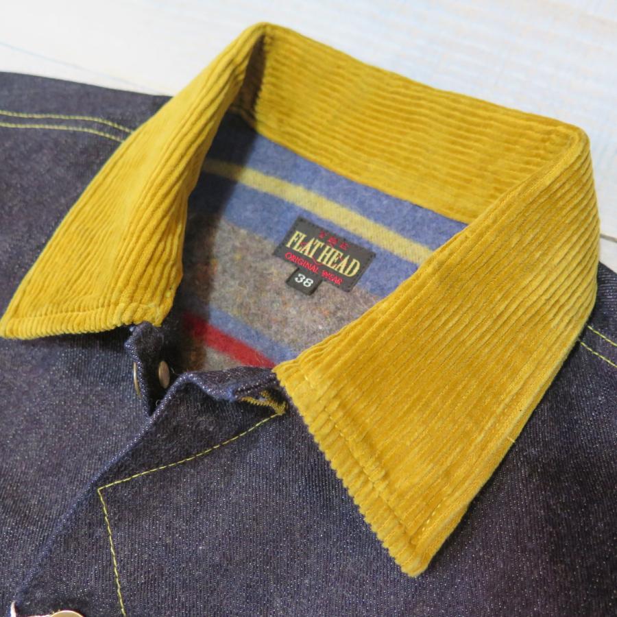 【フラットヘッド】 14.5oz 左綾ジンバブエコットン デニム ブランケットジャケット THE FLAT HEAD FN-OJ-D102 日本製【送料無料】の画像