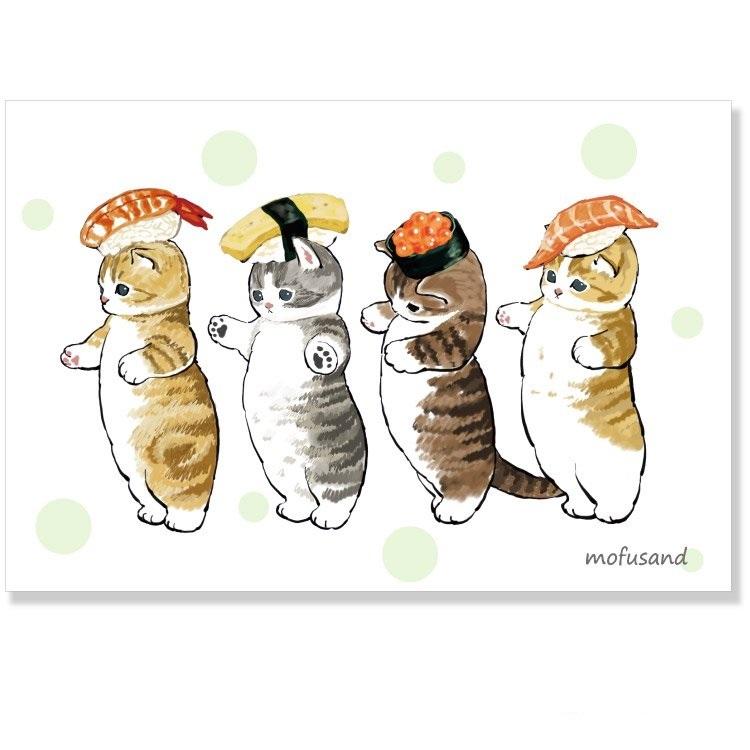 ポストカード 猫 モフサンド にゃんこ寿司 おしゃれ 可愛い 雑貨舎 雨宿りの猫たち 通販 Yahoo ショッピング