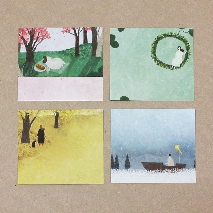 独特な店 メモ帳 メモ 日下明 ブロックメモ The Cycle Of Seasons プレゼント ギフト おしゃれ かわいい 父の日 Materialworldblog Com
