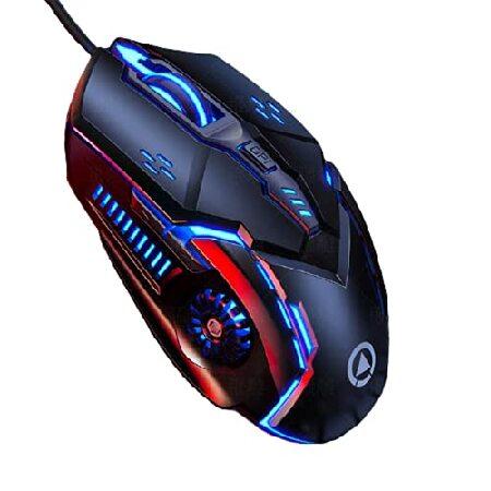 LJFLI ゲーミングマウスゲーム用マウス有線サイドボタン付きミュート  