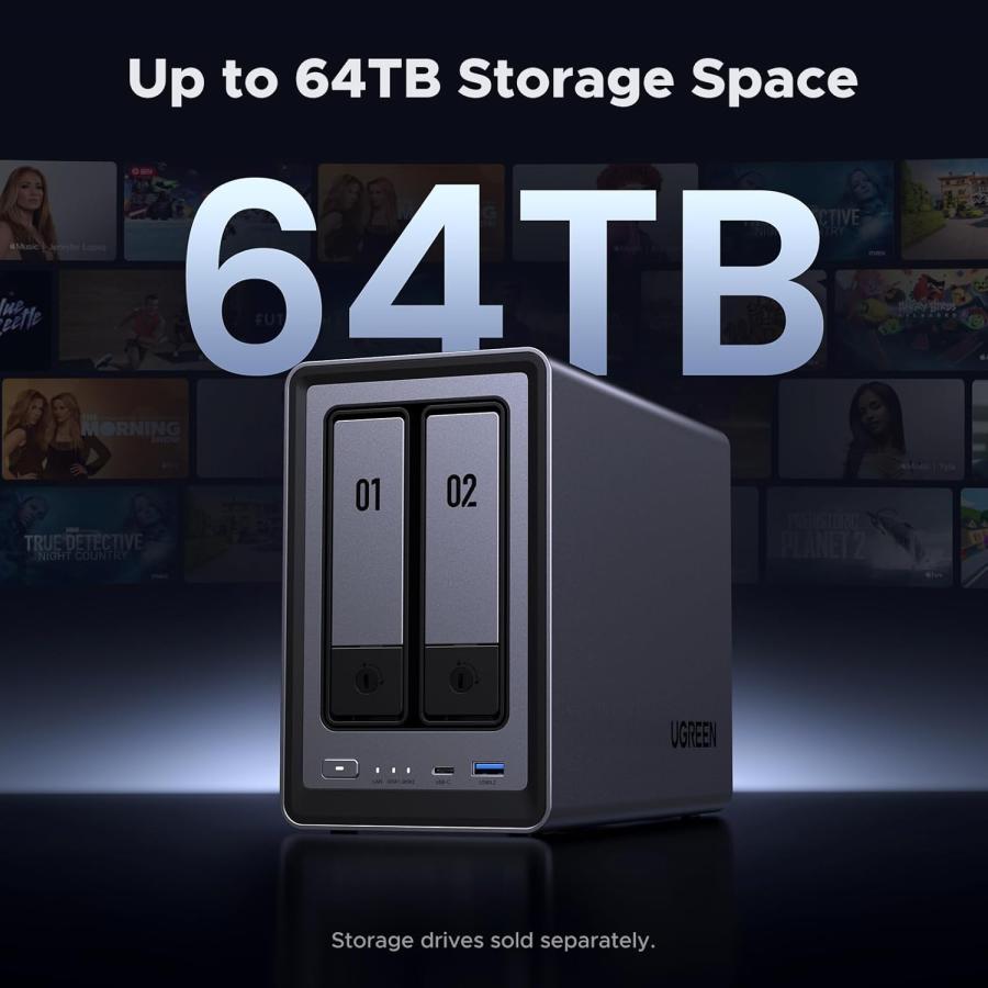 送料無料 UGREEN NASync DXP2800 2ベイデスクトップNAS、Intel 送料無料 UGREEN NASync DXP2800 2ベイデスクトップNAS、Intel