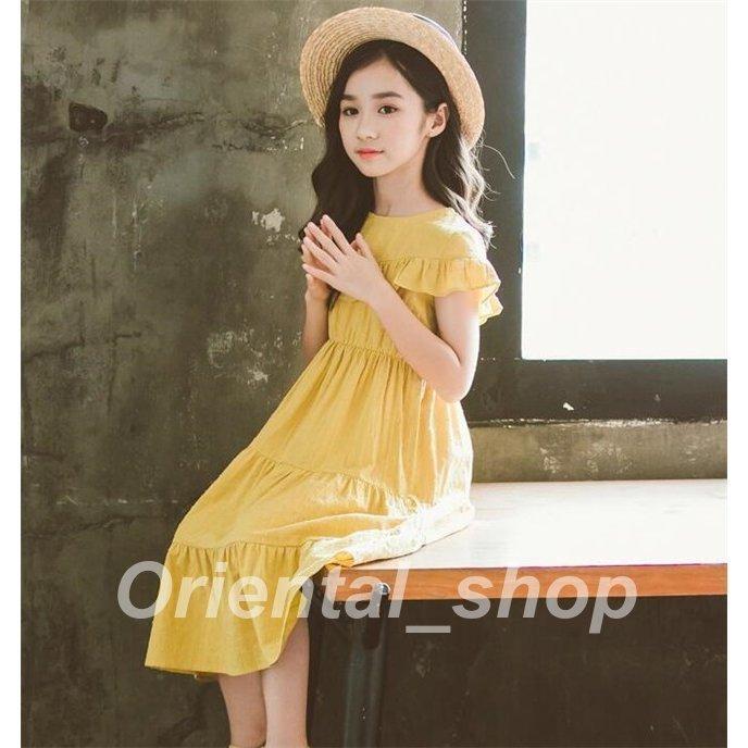ワンピース キッズ 女の子 洋服 マキシワンピース ロングワンピース ガールズ 子供服 半袖 フレアワンピース 夏 カジュアル 無地 ジュニア 最も信頼できる