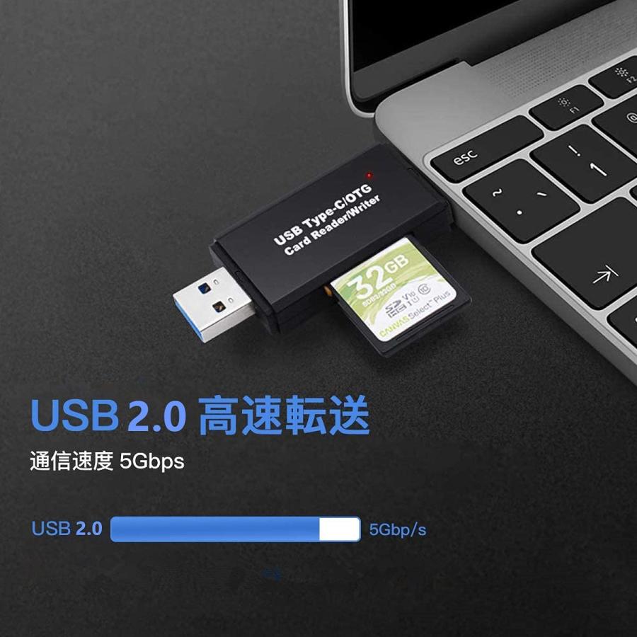 SDカードリーダー 4in1【Lightning/Type-c/USB/Micro USB】 メモリカードリーダー マルチカードリーダー OTG機能 高速データ転送 容量不足｜neconeco1107｜02