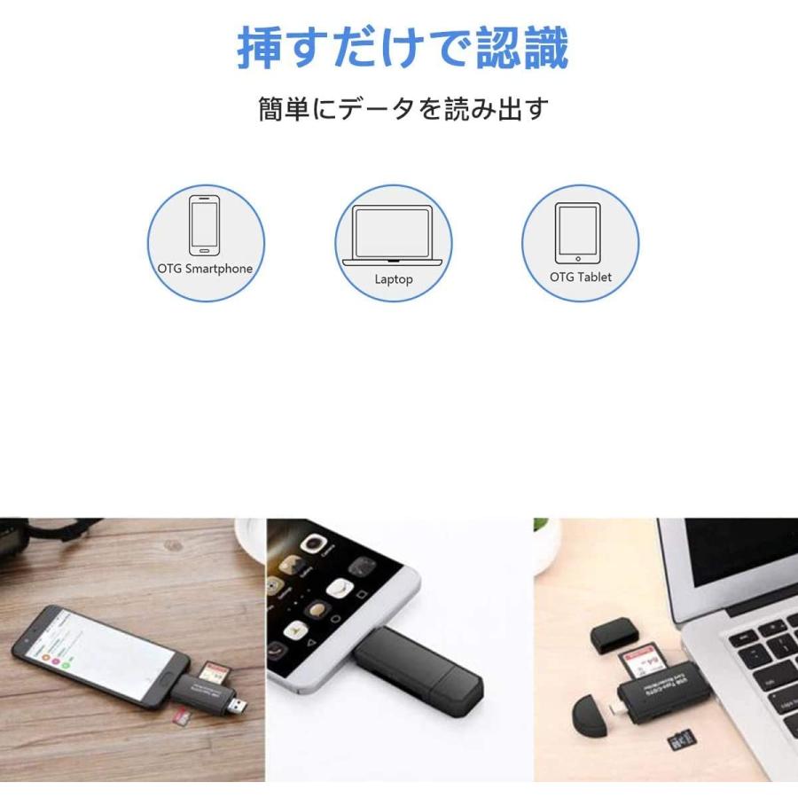 SDカードリーダー 4in1【Lightning/Type-c/USB/Micro USB】 メモリカードリーダー マルチカードリーダー OTG機能 高速データ転送 容量不足｜neconeco1107｜05