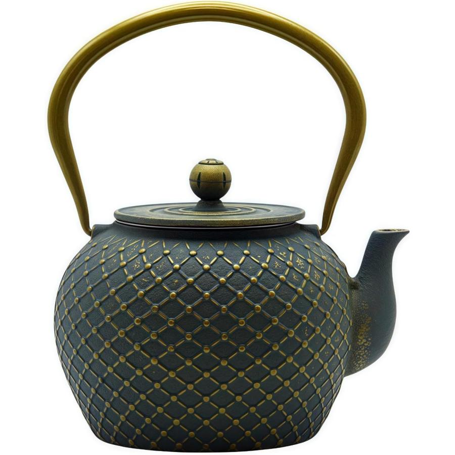 鉄器 焼鉄瓶 茶道道具 急須 鉄製 1200ml 茶こし付きティーセット