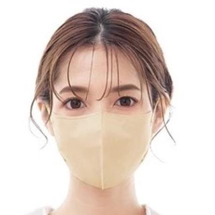[サンドベージュ]  3D特殊立体マスク　ノンワイヤー3層カラー不織布マスク　シシベラ　20枚セット｜neconosuke