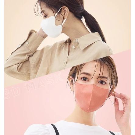 [ホワイト]  3D特殊立体マスク　ノンワイヤー3層カラー不織布マスク　シシベラ　20枚セット｜neconosuke｜02